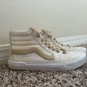 Vans High-Top Sneakers in Beige and Off-White